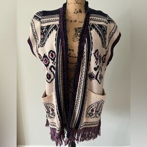 Angel Of The North Beige and Navy Cardigan